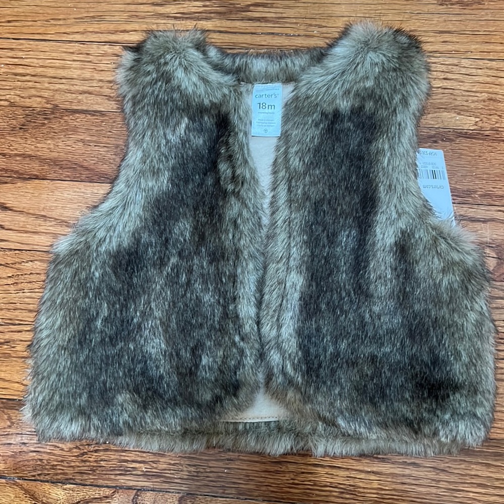 Carters faux fur vest 18 months